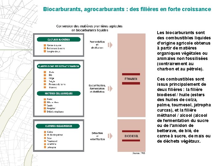 Biocarburants, agrocarburants : des filières en forte croissance Les biocarburants sont des combustibles liquides