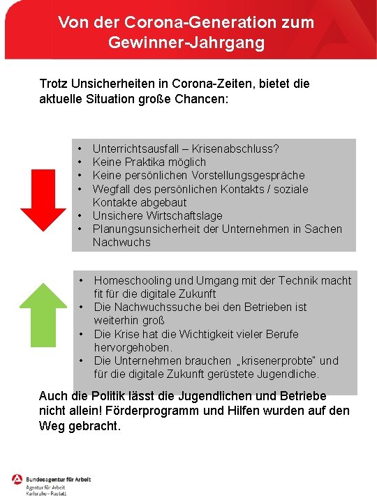 Von der Corona-Generation zum Gewinner-Jahrgang Trotz Unsicherheiten in Corona-Zeiten, bietet die aktuelle Situation große