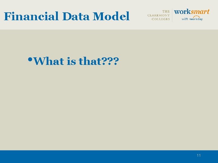 Financial Data Model • What is that? ? ? 11 