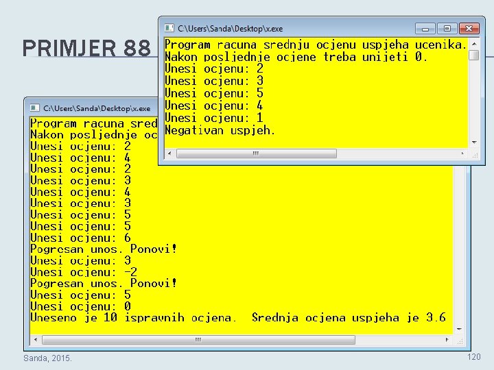 PRIMJER 88 Sanda, 2015. 120 