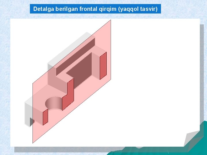 Detalga berilgan frontal qirqim (yaqqol tasvir) 