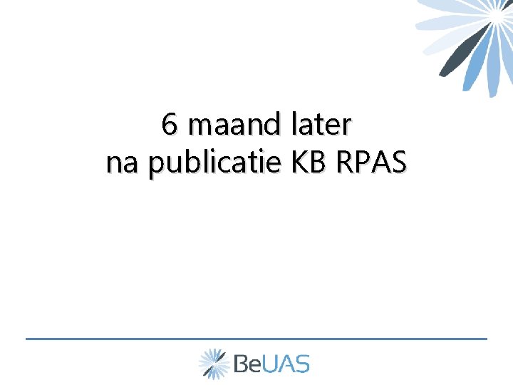 6 maand later na publicatie KB RPAS 
