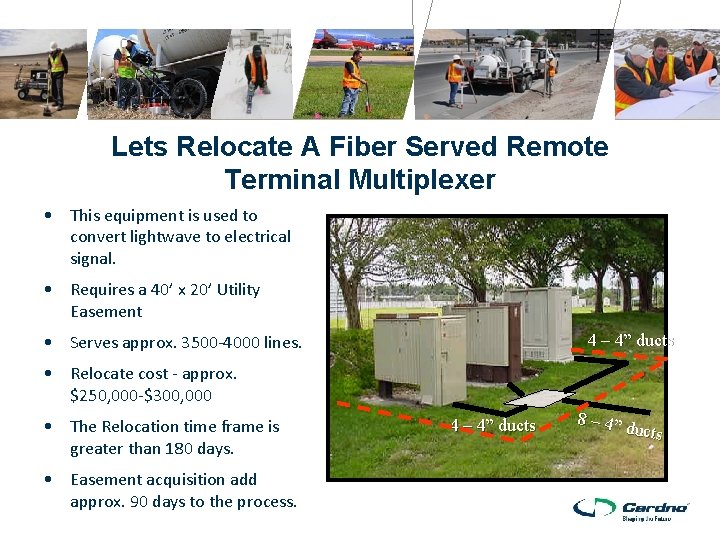 Lets Relocate A Fiber Served Remote Terminal Multiplexer • This equipment is used to Lets Relocate A Fiber Served Remote Terminal Multiplexer • This equipment is used to