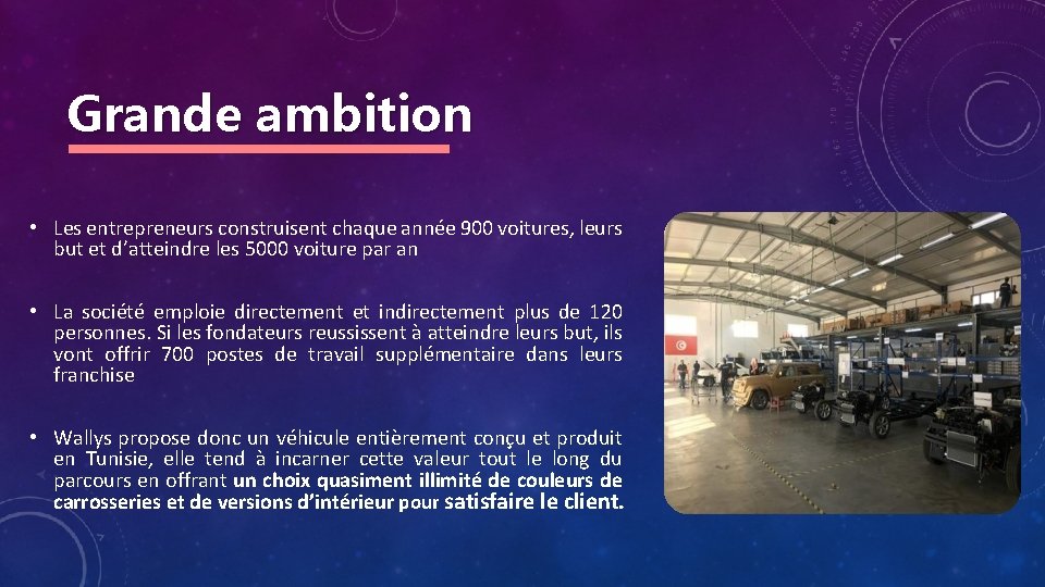 Grande ambition • Les entrepreneurs construisent chaque année 900 voitures, leurs but et d’atteindre