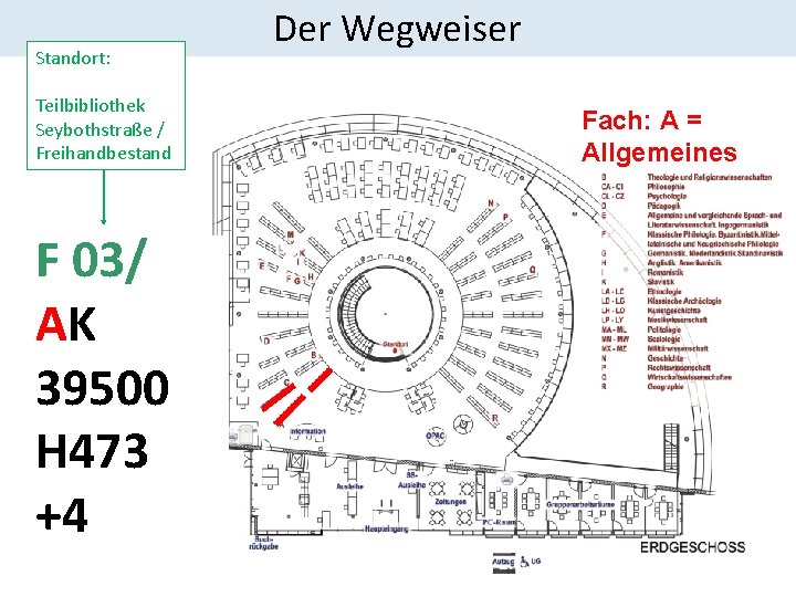 Standort: Teilbibliothek Seybothstraße / Freihandbestand F 03/ AK 39500 H 473 +4 Der Wegweiser