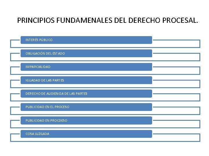 PRINCIPIOS FUNDAMENALES DEL DERECHO PROCESAL. INTERÉS PÚBLICO. OBLIGACIÓN DEL ESTADO IMPARCIALIDAD IGUADAD DE LAS