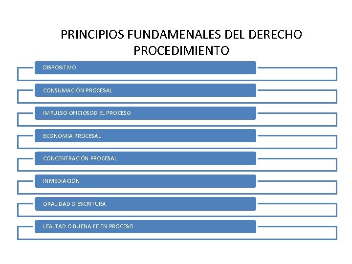 PRINCIPIOS FUNDAMENALES DEL DERECHO PROCEDIMIENTO DISPOSITIVO CONSUMACIÓN PROCESAL IMPULSO OFICIOSOD EL PROCESO ECONOMIA PROCESAL