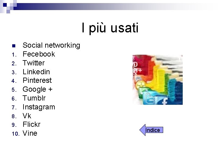 I più usati n 1. 2. 3. 4. 5. 6. 7. 8. 9. 10.