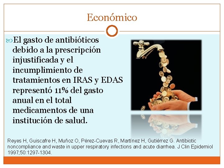 Económico El gasto de antibióticos debido a la prescripción injustificada y el incumplimiento de