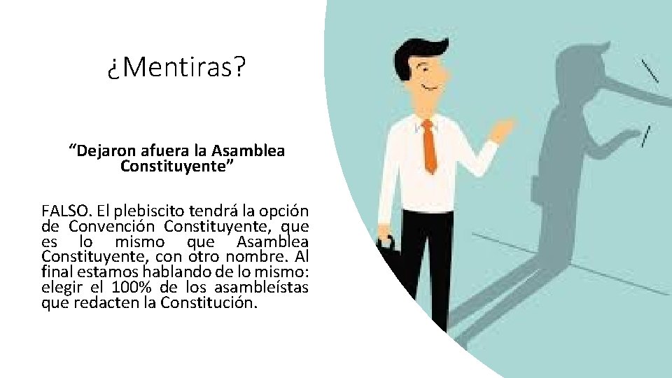 ¿Mentiras? “Dejaron afuera la Asamblea Constituyente” FALSO. El plebiscito tendrá la opción de Convención