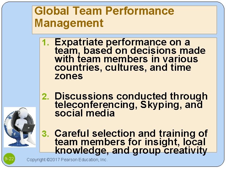 Global Team Performance Management 1. Expatriate performance on a team, based on decisions made