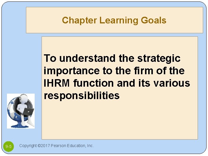 Chapter Learning Goals To understand the strategic importance to the firm of the IHRM