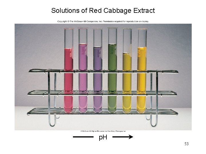 Solutions of Red Cabbage Extract p. H 53 