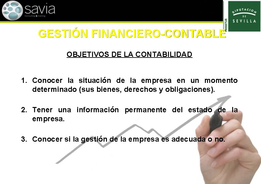 GESTIÓN FINANCIERO-CONTABLE OBJETIVOS DE LA CONTABILIDAD 1. Conocer la situación de la empresa en