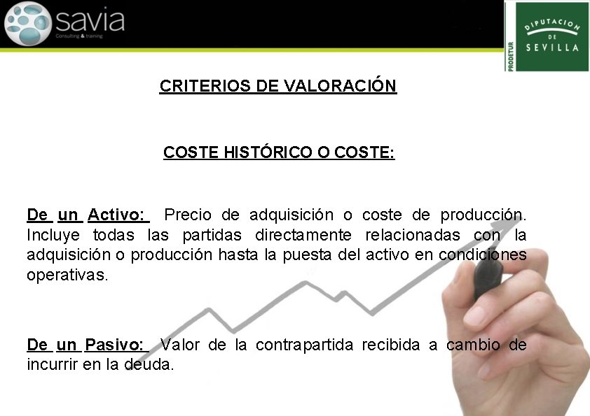 CRITERIOS DE VALORACIÓN COSTE HISTÓRICO O COSTE: De un Activo: Precio de adquisición o