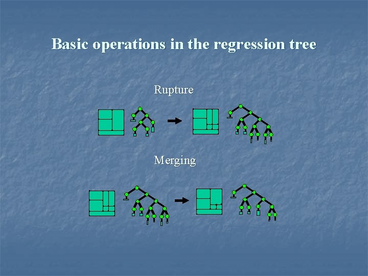 Basic operations in the regression tree Rupture Merging 