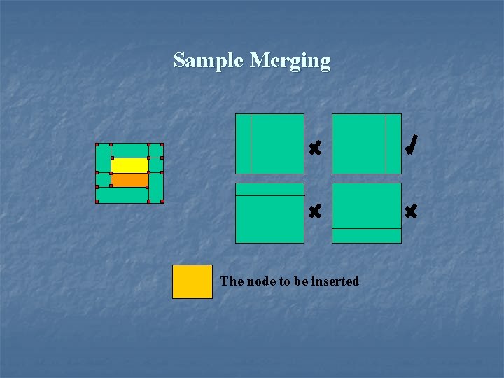 Sample Merging The node to be inserted 