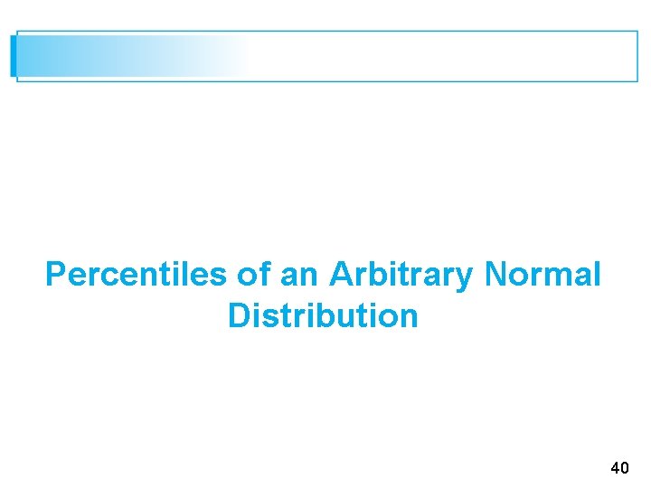Percentiles of an Arbitrary Normal Distribution 40 