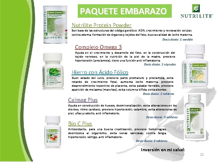 PAQUETE EMBARAZO Nutrilite Protein Powder Son base de las estructuras del código genético ADN,