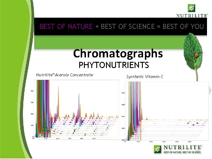 BEST OF NATURE + BEST OF SCIENCE = BEST OF YOU Chromatographs PHYTONUTRIENTS Nutrilite™