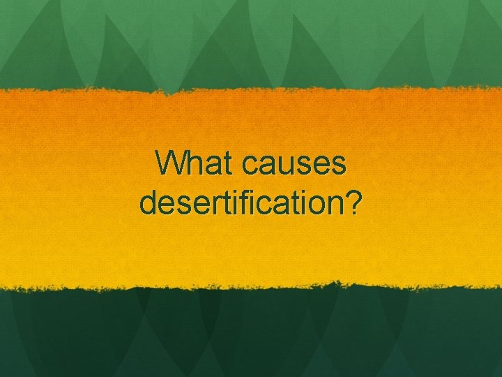 What causes desertification? 