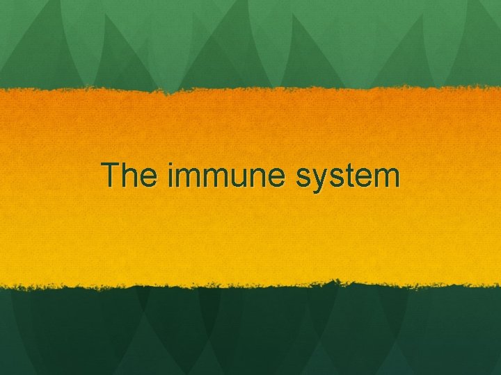 The immune system 