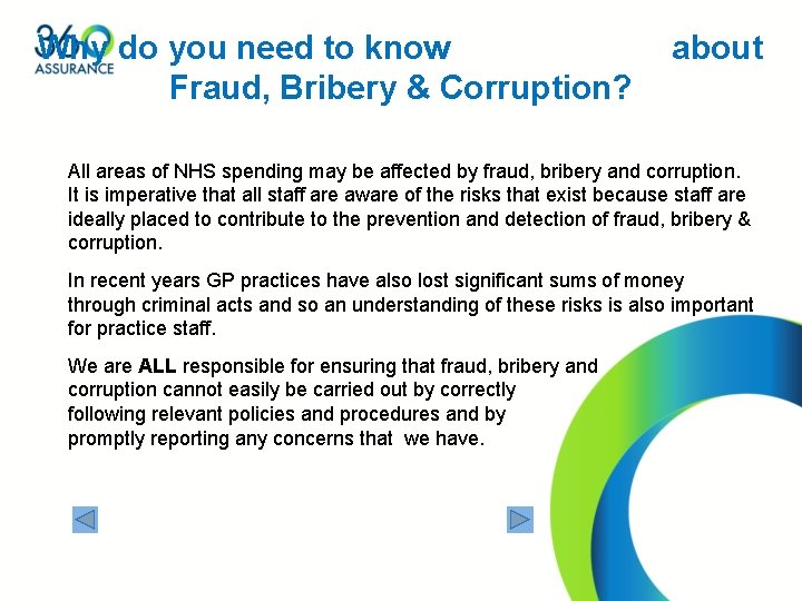 Why do you need to know Fraud, Bribery & Corruption? about All areas of