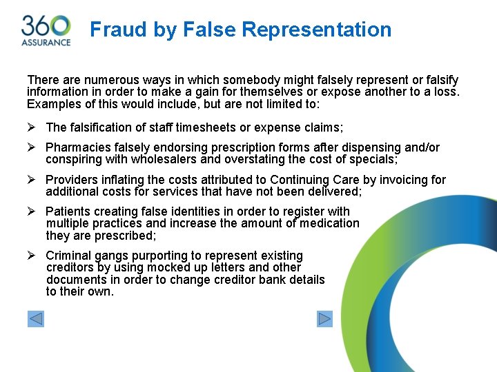 Fraud by False Representation There are numerous ways in which somebody might falsely represent