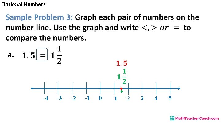 Rational Numbers • a. -4 -3 -2 -1 0 1 2 3 4 5