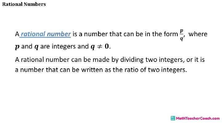 Rational Numbers • 