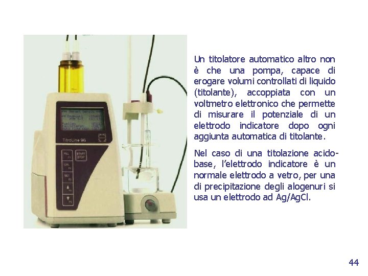 Un titolatore automatico altro non è che una pompa, capace di erogare volumi controllati