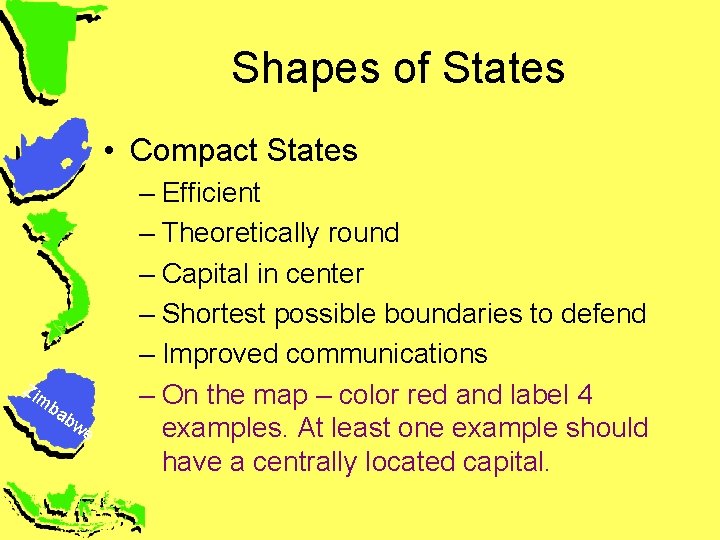 Shapes of States • Compact States Zim ba bw e – Efficient – Theoretically