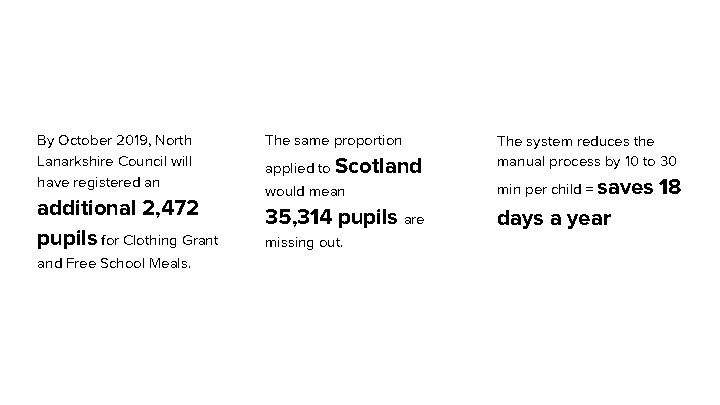 By October 2019, North Lanarkshire Council will have registered an additional 2, 472 pupils