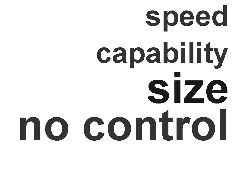 speed capability size no control 