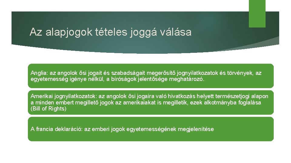 Az alapjogok tételes joggá válása Anglia: az angolok ősi jogait és szabadságait megerősítő jognyilatkozatok