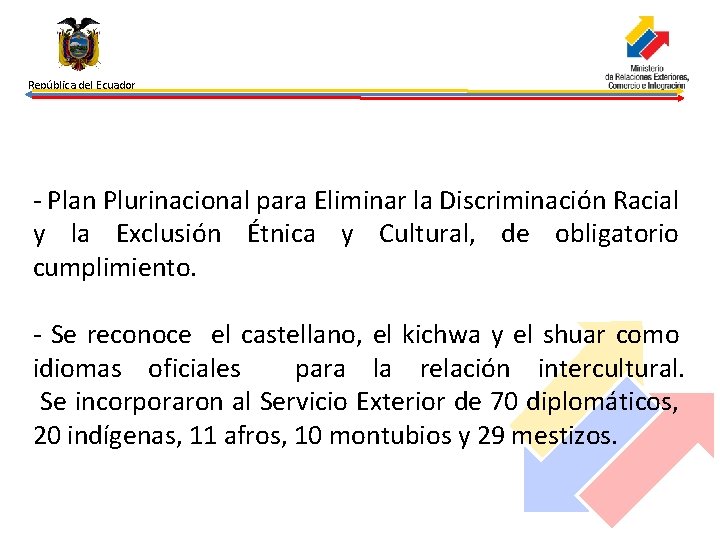 República del Ecuador - Plan Plurinacional para Eliminar la Discriminación Racial y la Exclusión