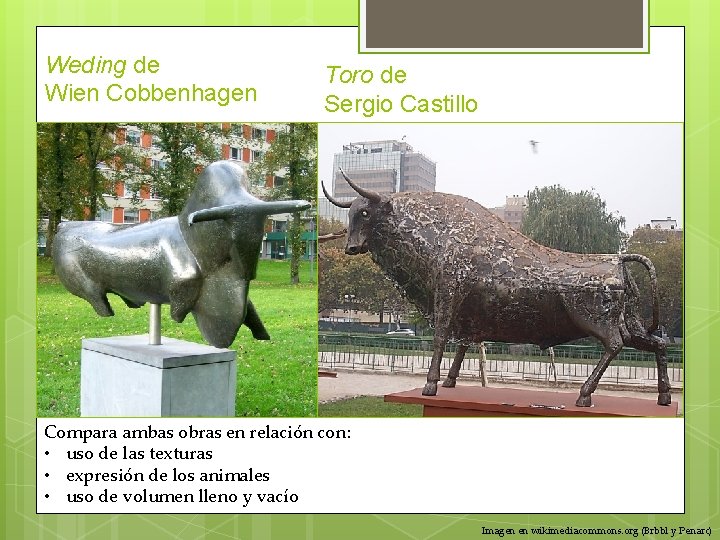 Weding de Wien Cobbenhagen Toro de Sergio Castillo Compara ambas obras en relación con:
