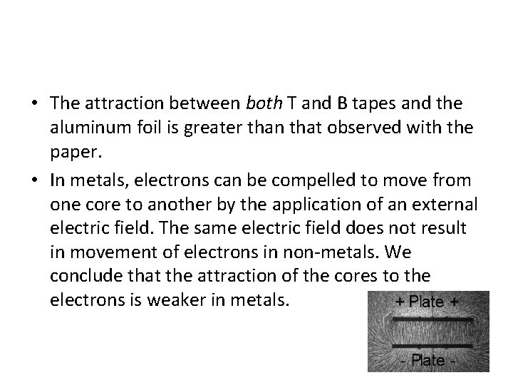  • The attraction between both T and B tapes and the aluminum foil