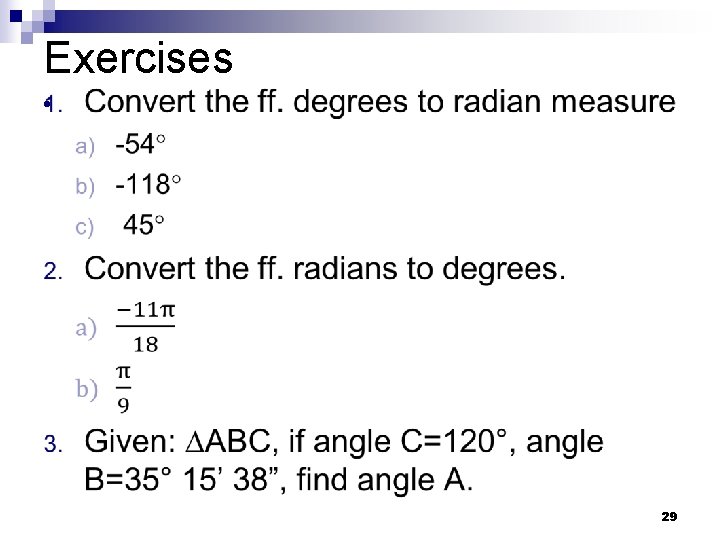 Exercises • 29 