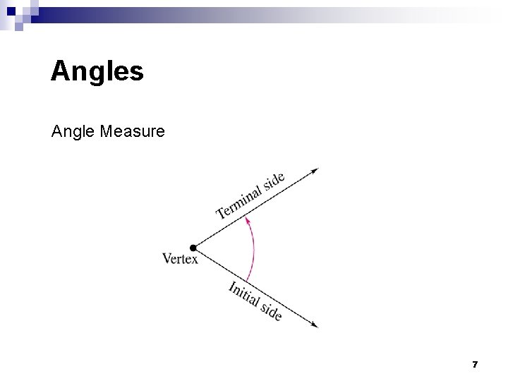 Angles Angle Measure 7 
