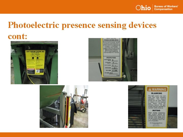 Photoelectric presence sensing devices cont: 