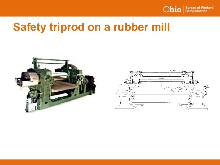 Safety triprod on a rubber mill 