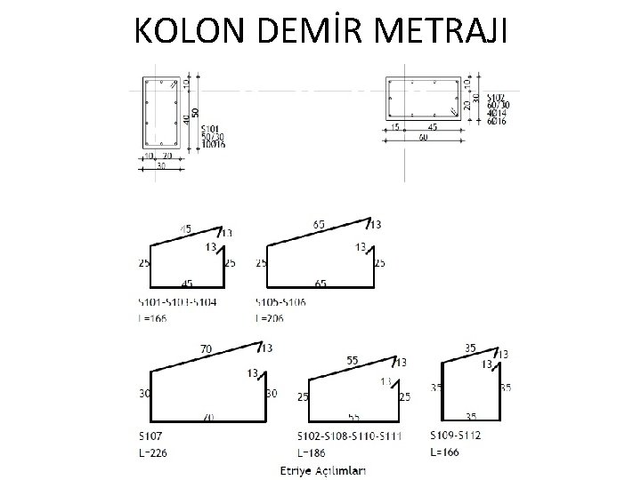 KOLON DEMİR METRAJI 