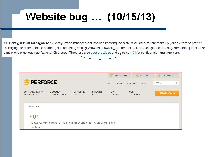 Website bug … (10/15/13) 