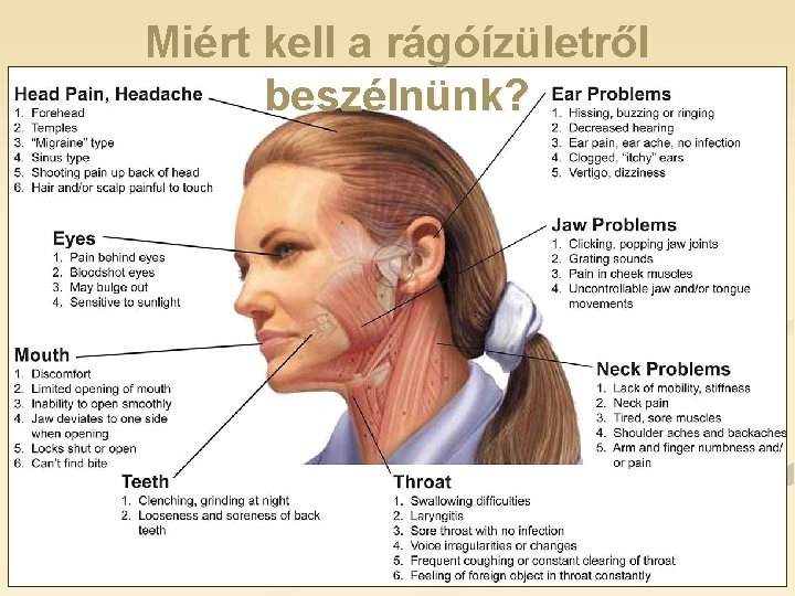 Miért kell a rágóízületről beszélnünk? Miért kell a rágóízületről beszélnünk?