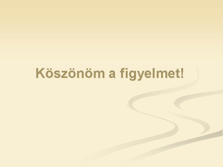 Köszönöm a figyelmet! 