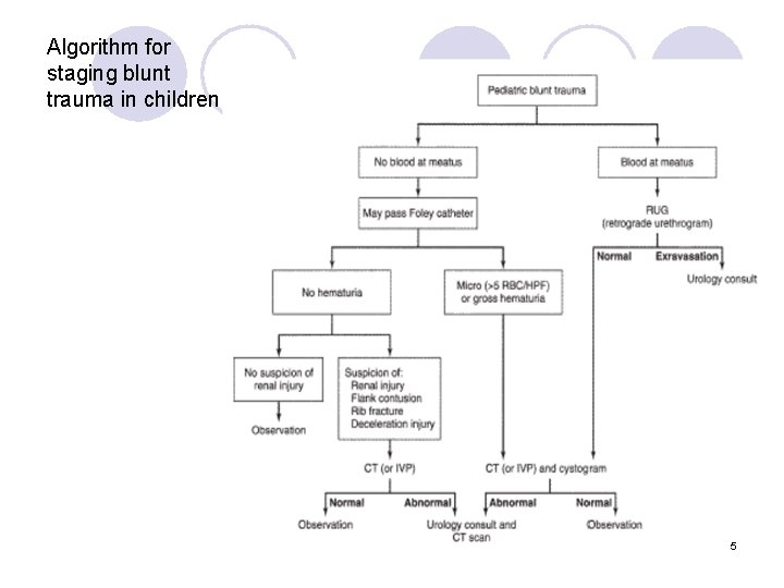 Algorithm for staging blunt trauma in children 5 