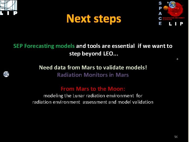 Next steps SEP Forecasting models and tools are essential if we want to step