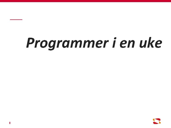 Programmer i en uke 