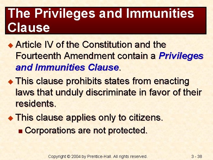 The Privileges and Immunities Clause u Article IV of the Constitution and the Fourteenth